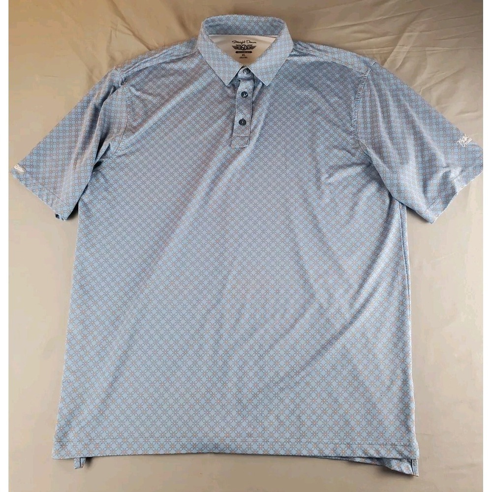 Straight Down Polo Shirt Men XL Purple Geometric Bella Vista Golf Performance
